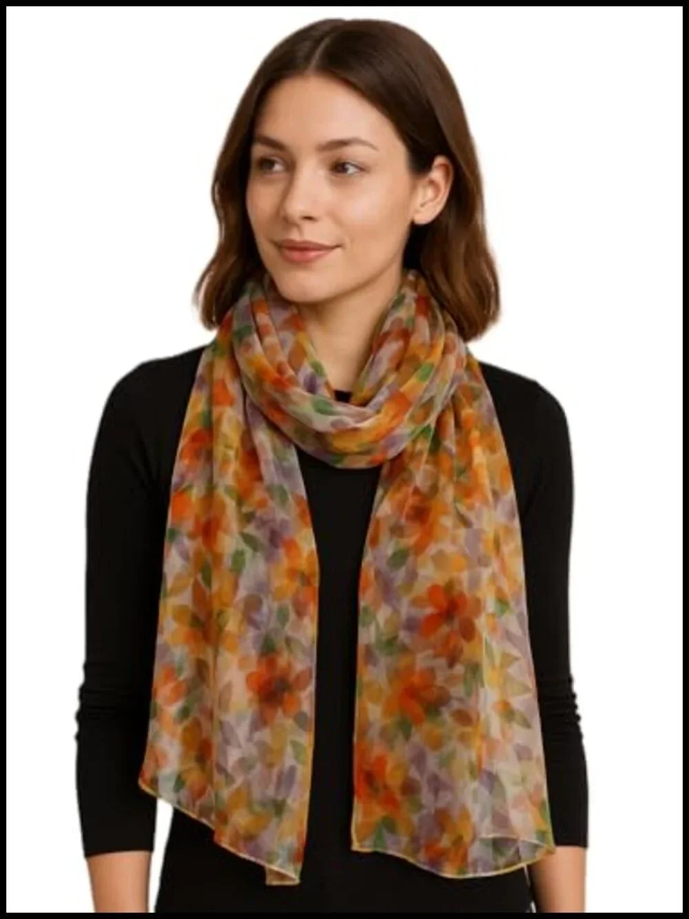 Mulberry Silk Blend Fashion Scarf - 62x40 Lightweight Shawl